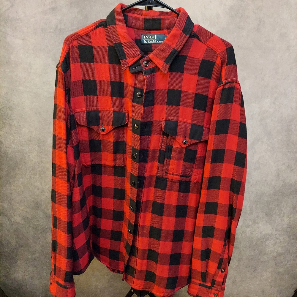 Polo Ralph Lauren Thick Lumberjack Flannel Button Down Red